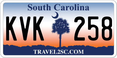 SC license plate KVK258