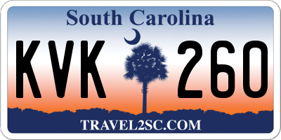 SC license plate KVK260
