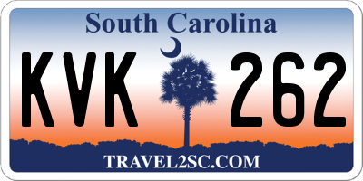 SC license plate KVK262