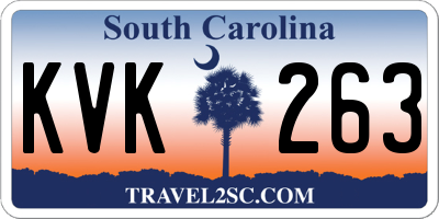SC license plate KVK263