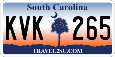 SC license plate KVK265