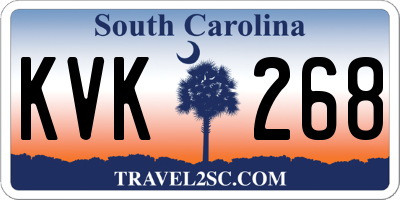 SC license plate KVK268