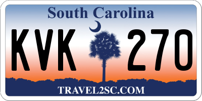 SC license plate KVK270
