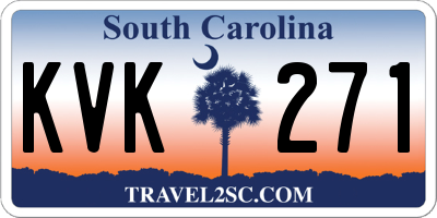 SC license plate KVK271