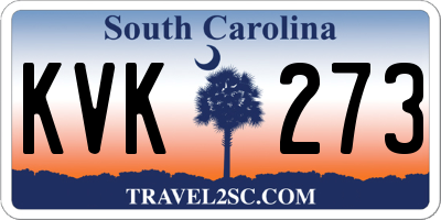 SC license plate KVK273