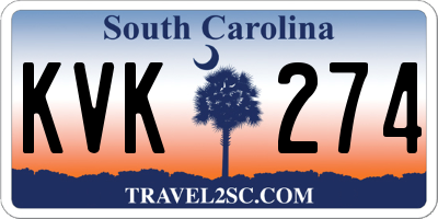 SC license plate KVK274