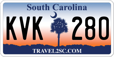 SC license plate KVK280