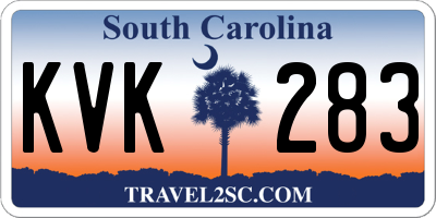 SC license plate KVK283