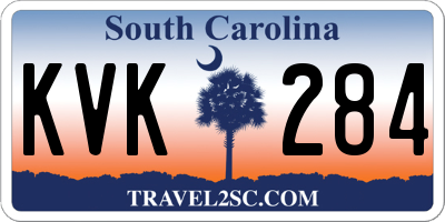 SC license plate KVK284