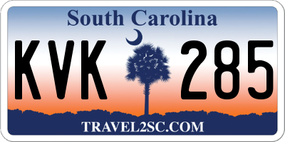 SC license plate KVK285