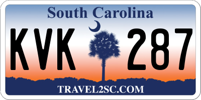 SC license plate KVK287