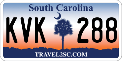 SC license plate KVK288