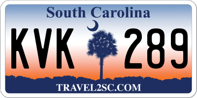 SC license plate KVK289