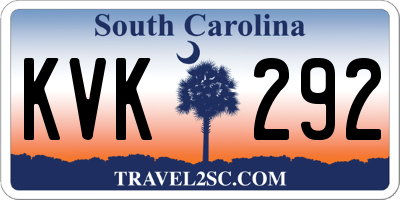 SC license plate KVK292