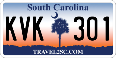 SC license plate KVK301