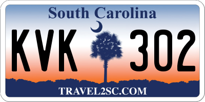 SC license plate KVK302