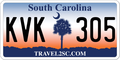 SC license plate KVK305