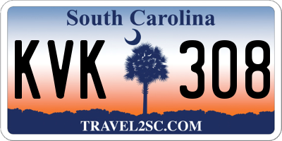 SC license plate KVK308