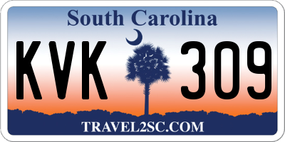 SC license plate KVK309