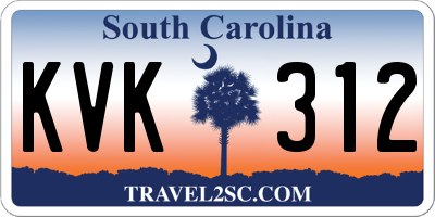 SC license plate KVK312