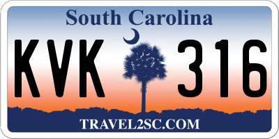SC license plate KVK316