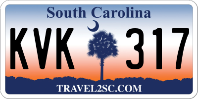 SC license plate KVK317