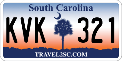 SC license plate KVK321