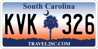 SC license plate KVK326