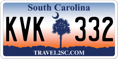SC license plate KVK332