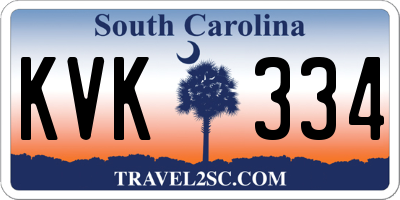 SC license plate KVK334