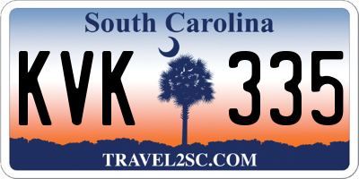 SC license plate KVK335