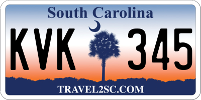 SC license plate KVK345