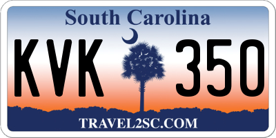 SC license plate KVK350