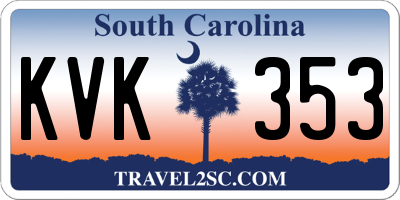 SC license plate KVK353
