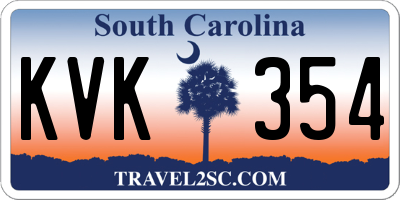 SC license plate KVK354