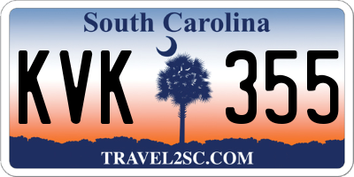 SC license plate KVK355