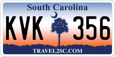 SC license plate KVK356