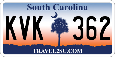 SC license plate KVK362