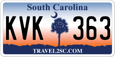 SC license plate KVK363