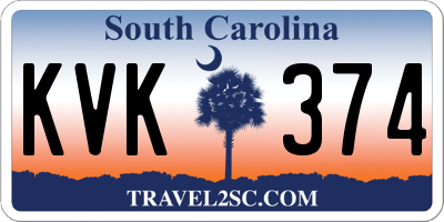SC license plate KVK374
