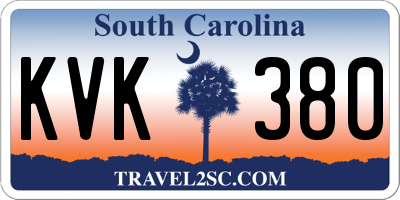 SC license plate KVK380