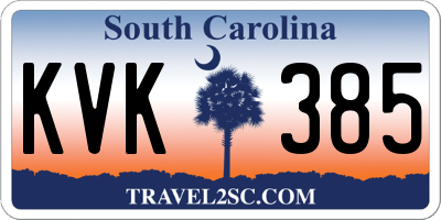 SC license plate KVK385