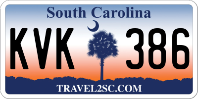 SC license plate KVK386