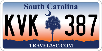 SC license plate KVK387