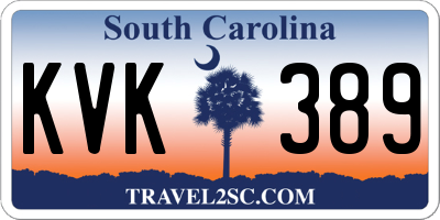SC license plate KVK389