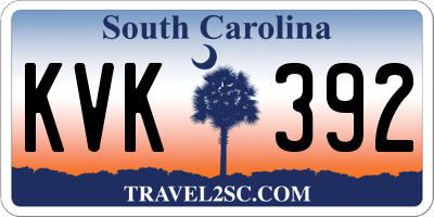 SC license plate KVK392