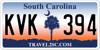 SC license plate KVK394