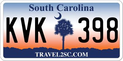 SC license plate KVK398
