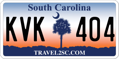SC license plate KVK404