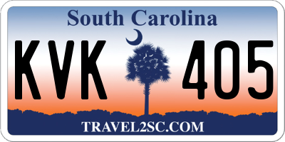 SC license plate KVK405